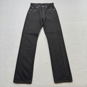 Vintage Levi's 501 Jeans Women's 27x32 Black High Rise Button Fly Straight Leg